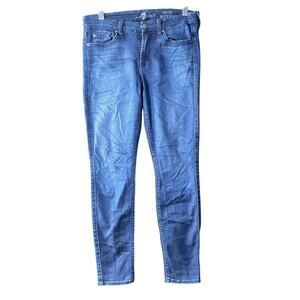 7 For All Mankind Womens Jeans Blue The Ankle Skinny Stretch 29